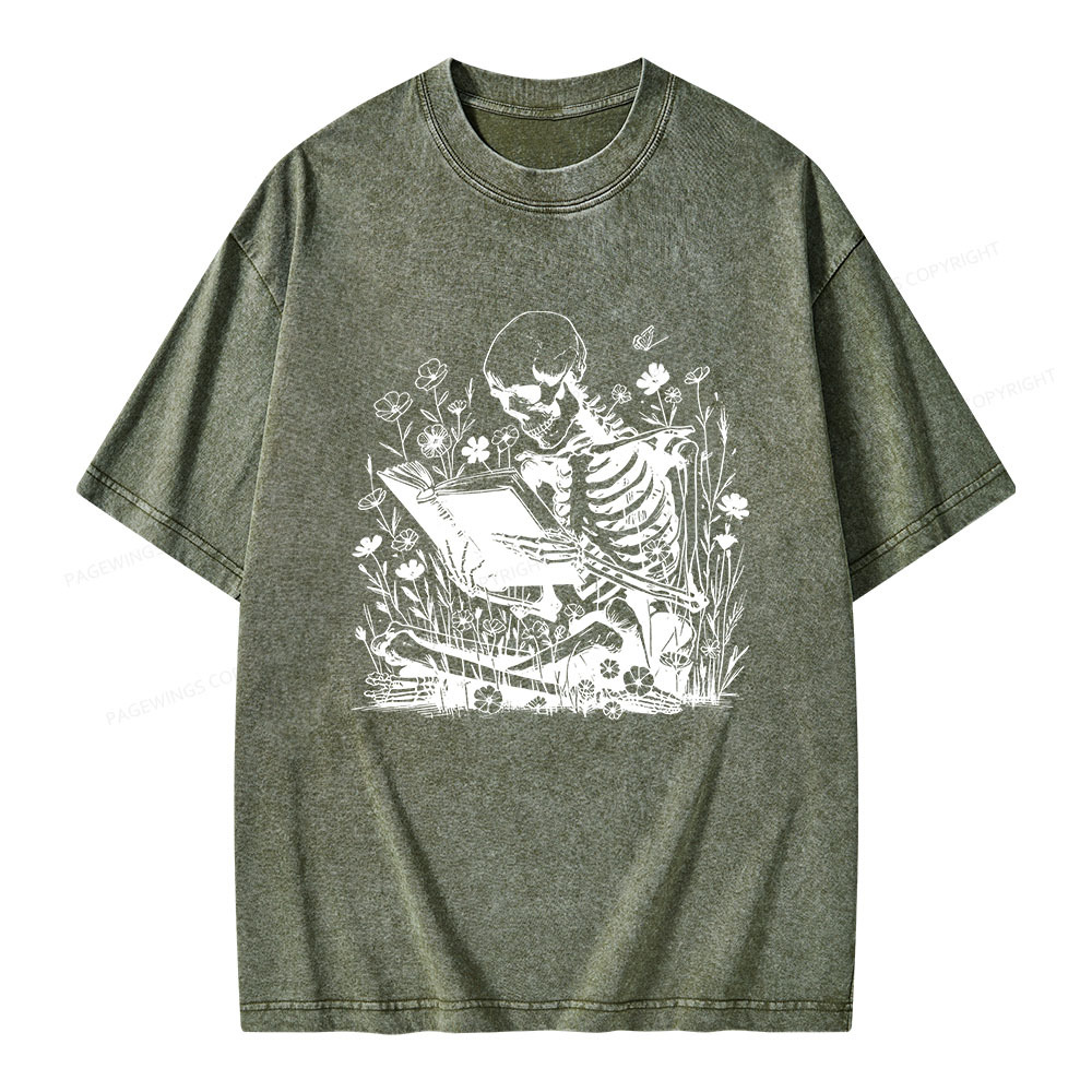 Pagewings Book Reading Unisex Washed T-shirt