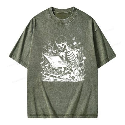 Pagewings Book Reading Unisex Washed T-shirt