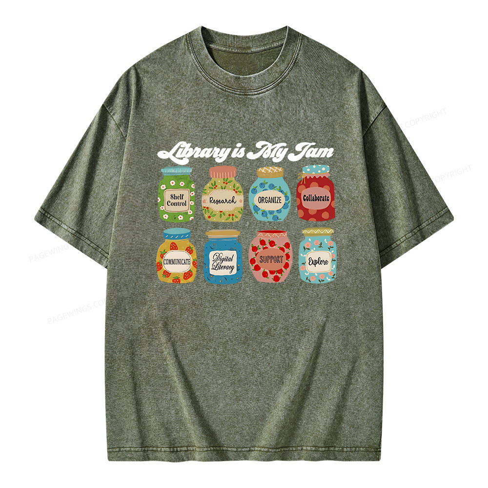 Pagewings Library is My Jam Unisex Washed T-shirt