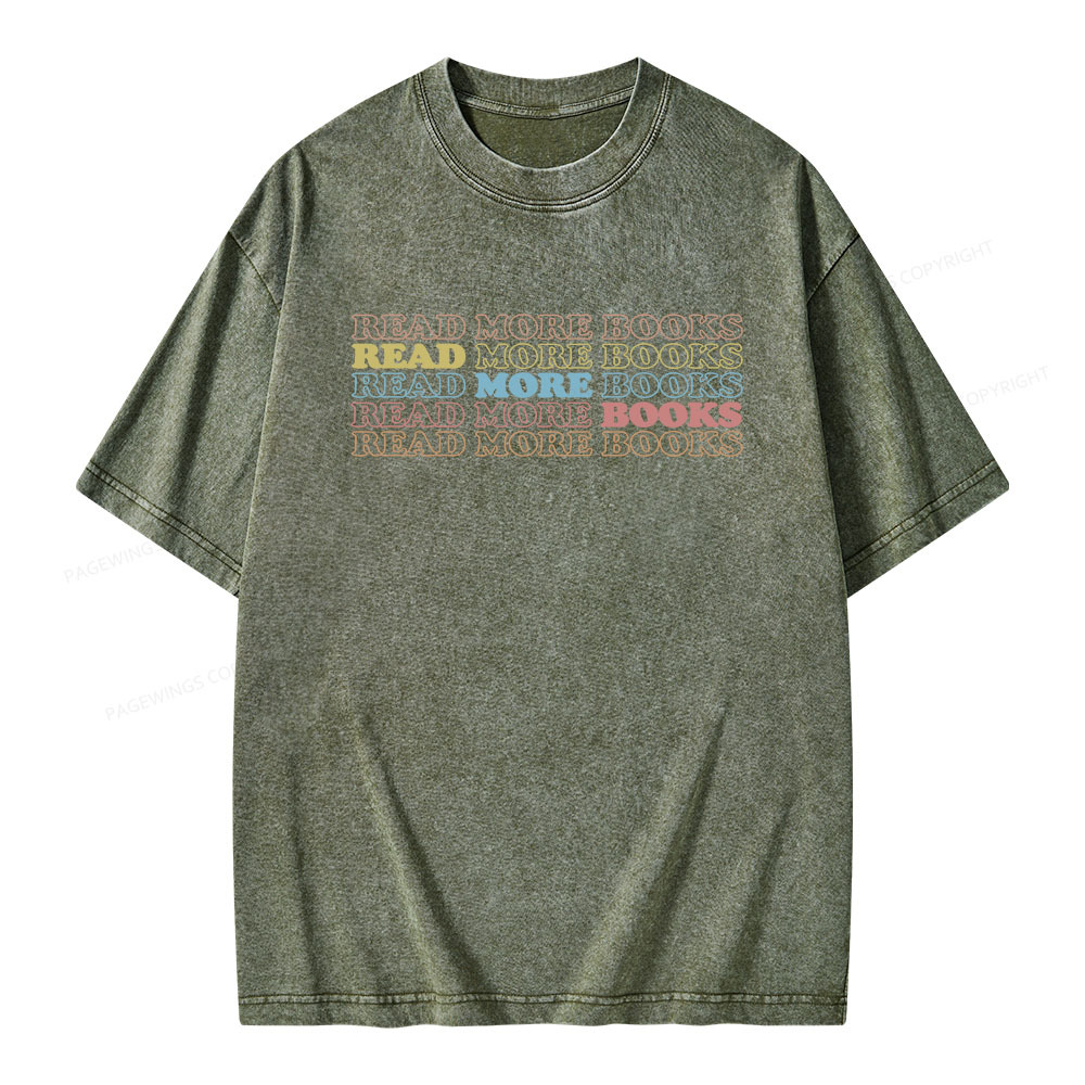 Pagewings Read More Books Unisex Washed T-shirt