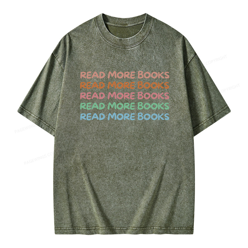 Pagewings Read More Books Unisex Washed T-shirt