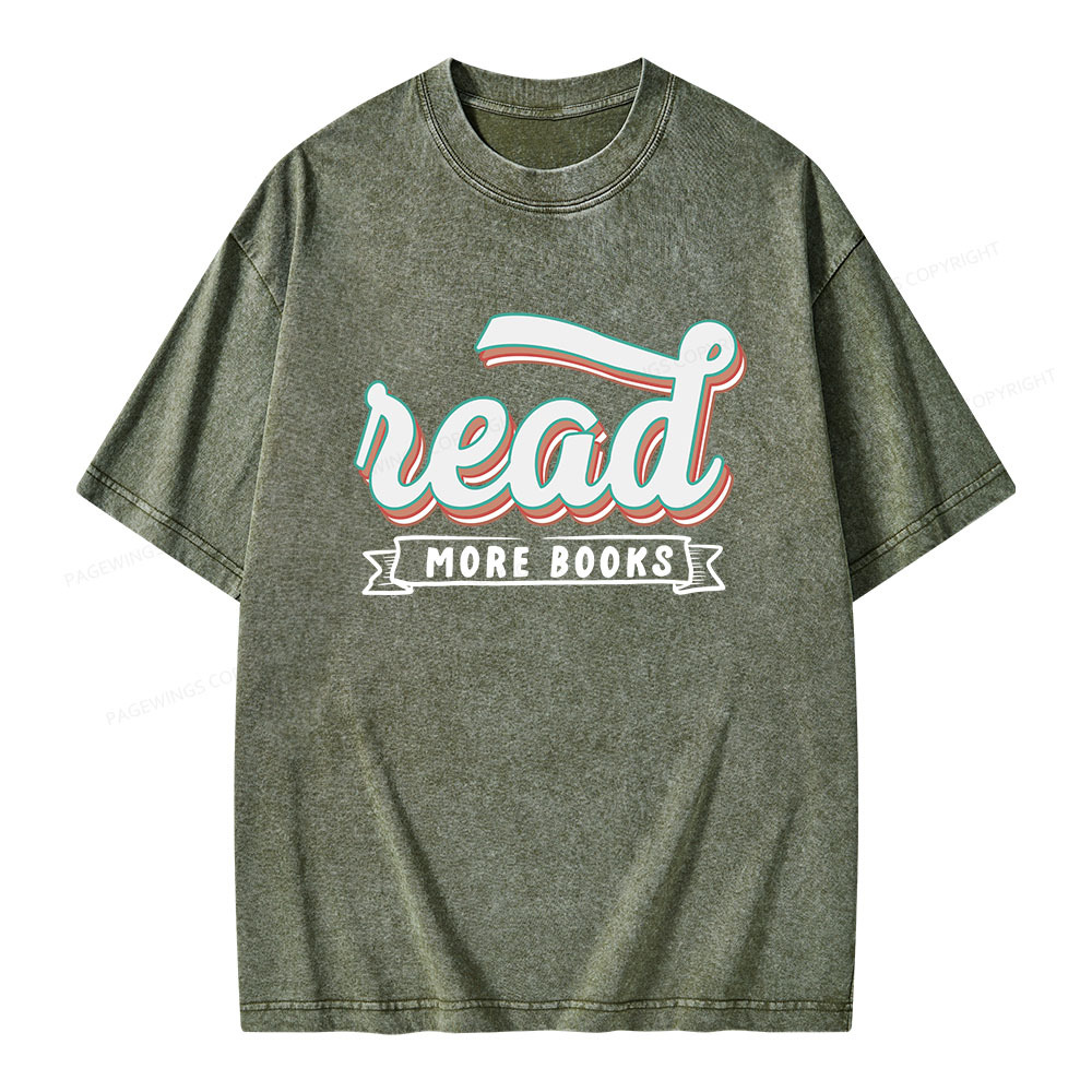 Pagewings Read More Books Unisex Washed T-shirt