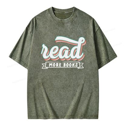 Pagewings Read More Books Unisex Washed T-shirt