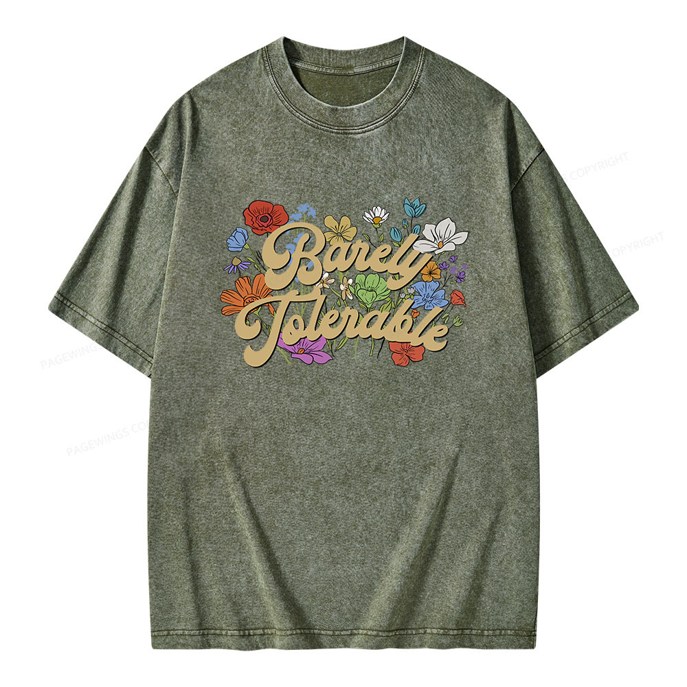 Pagewings Barely Tolerable Unisex Washed T-shirt
