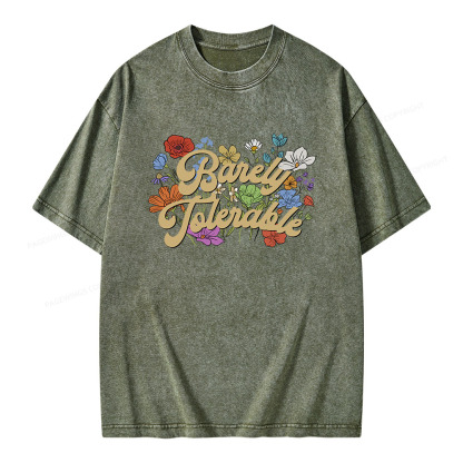 Pagewings Barely Tolerable Unisex Washed T-shirt