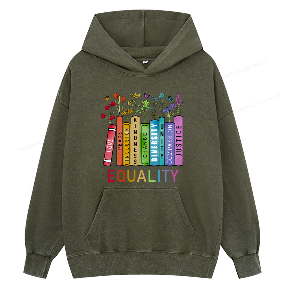 Pagewing Equal Rights Shirt Unisex Washed Hoodie