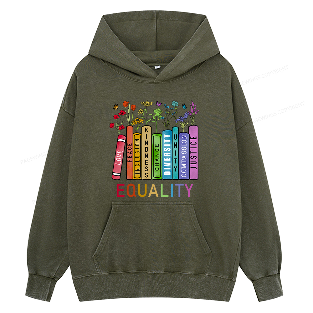 Pagewing Equal Rights Shirt Unisex Washed Hoodie