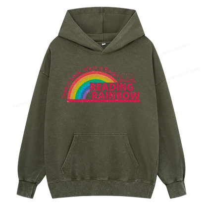 Pagewing Reading Rainbow Unisex Washed Hoodie