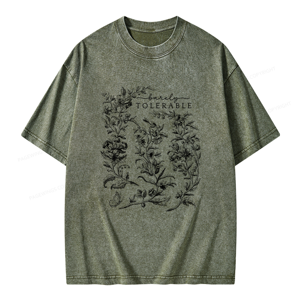Pagewings Barely Tolerable Pride and Prejudice Gifts Unisex Washed T-shirt