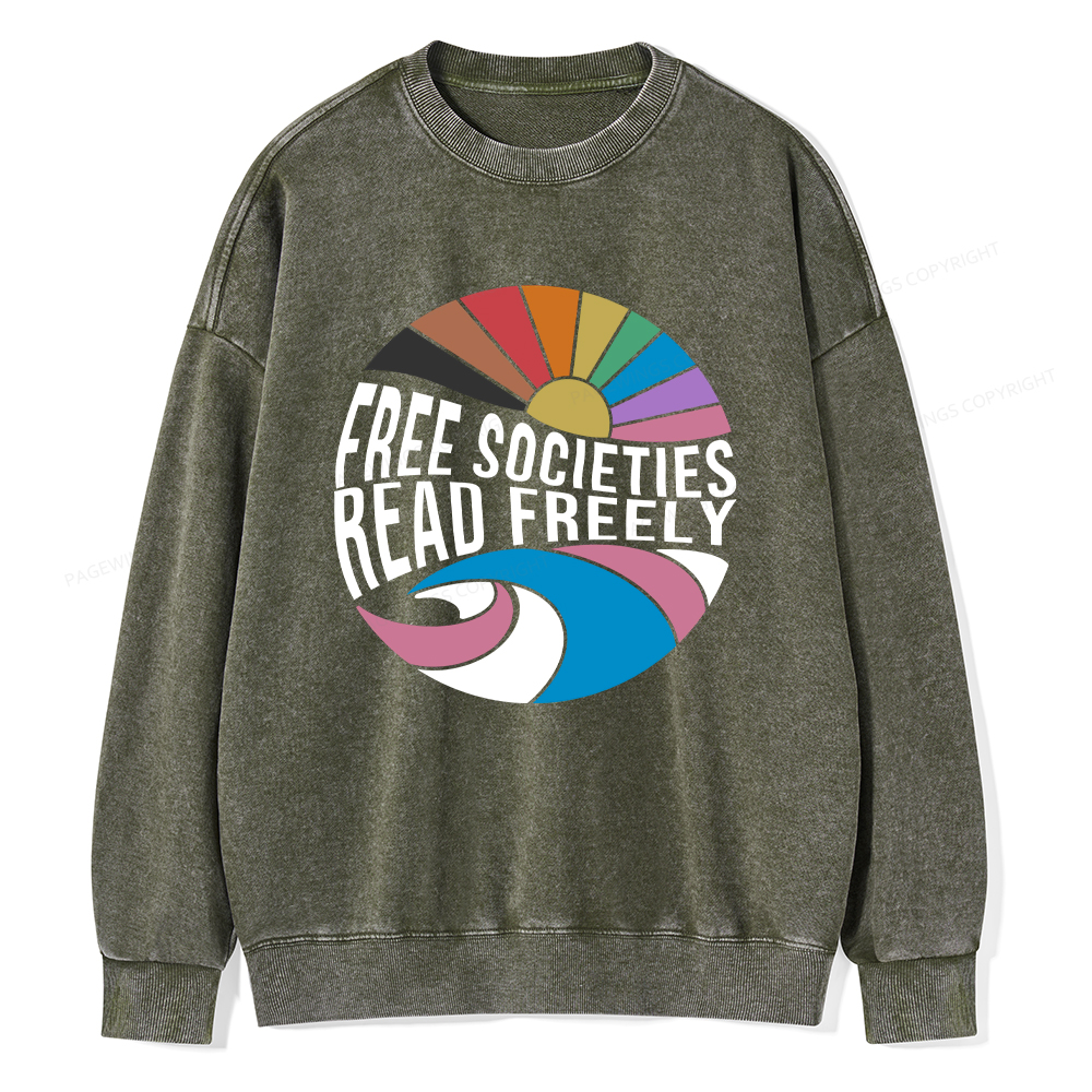Pagewings read freely Unisex Washed Sweatshirt