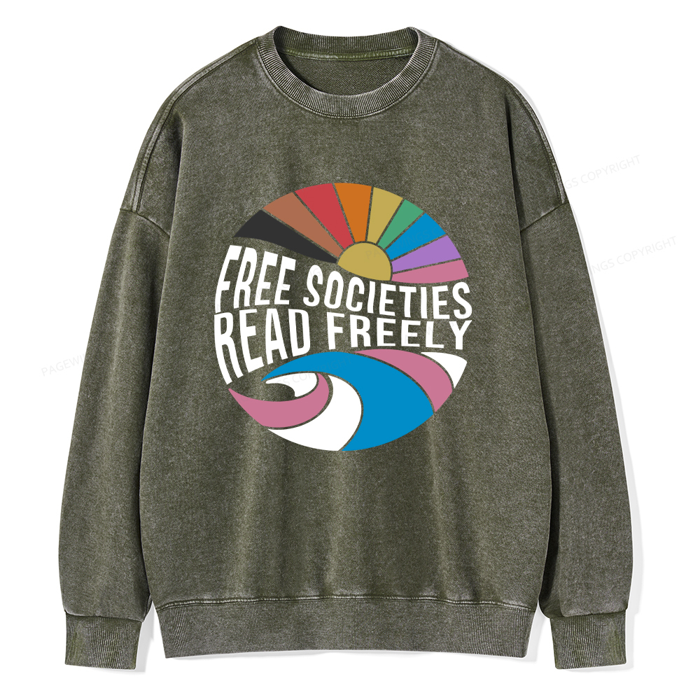 Pagewings read freely Unisex Washed Sweatshirt
