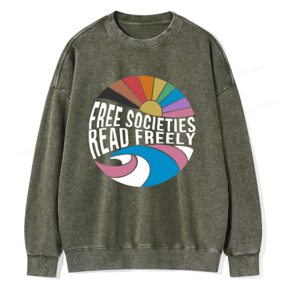 Pagewings read freely Unisex Washed Sweatshirt
