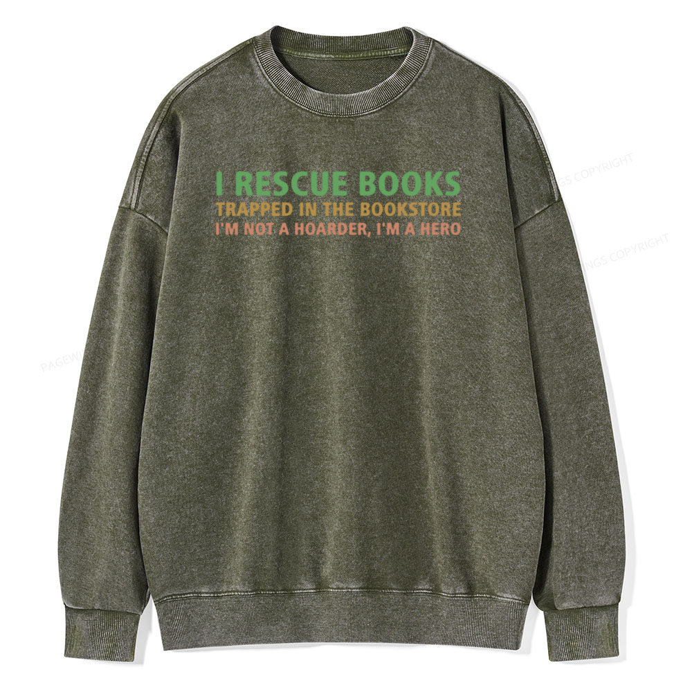 Pagewings Book Lover Shirt, Gift For Bookworms Unisex Washed Sweatshirt