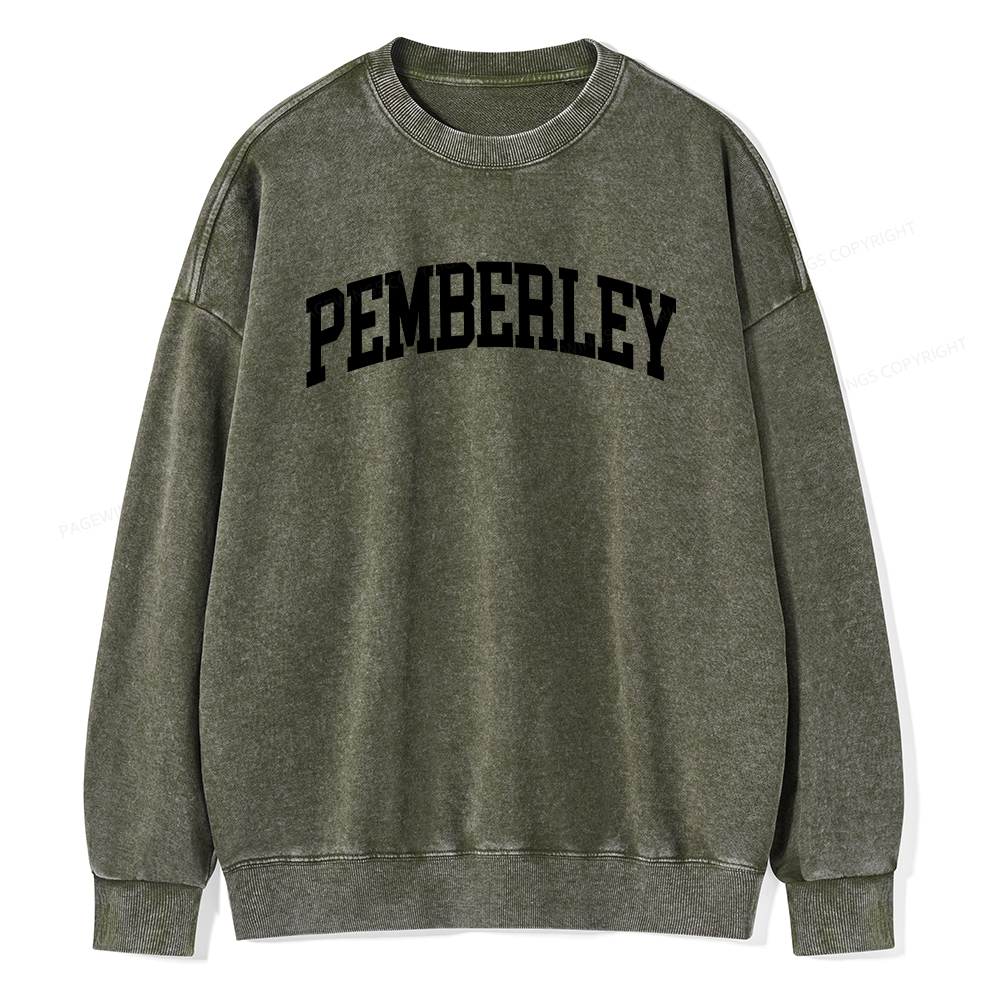 Pagewings Pride and Prejudice Pemberley Bookworm Unisex Washed Sweatshirt