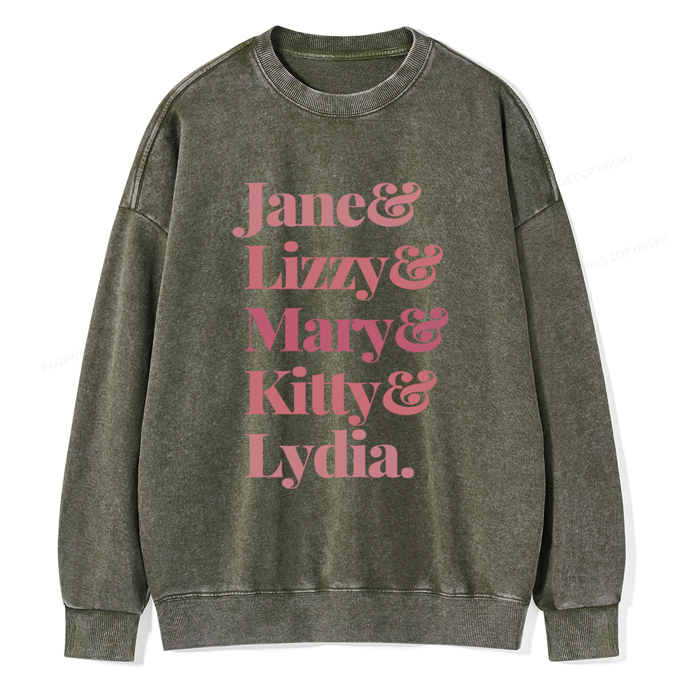 Pagewings Pride and Prejudice Unisex Washed Sweatshirt