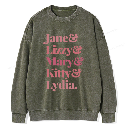 Pagewings Pride and Prejudice Unisex Washed Sweatshirt