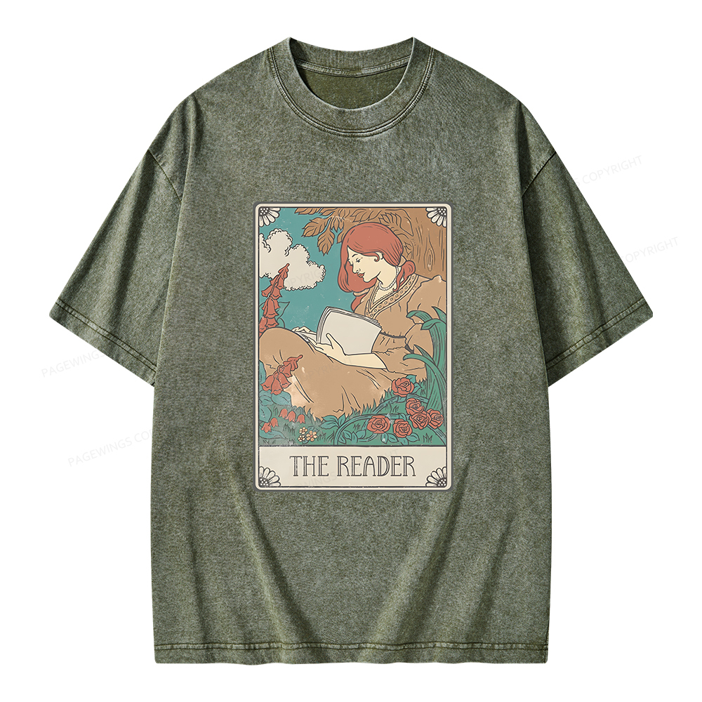 Pagewings Bookish Tarot Card Comfort Colors Unisex Washed T-shirt