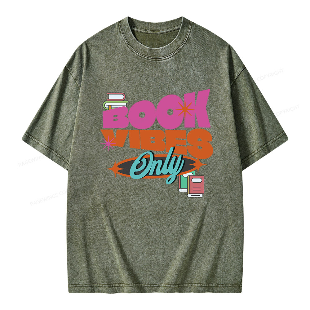 Pagewings Book Vibes Only Unisex Washed T-shirt
