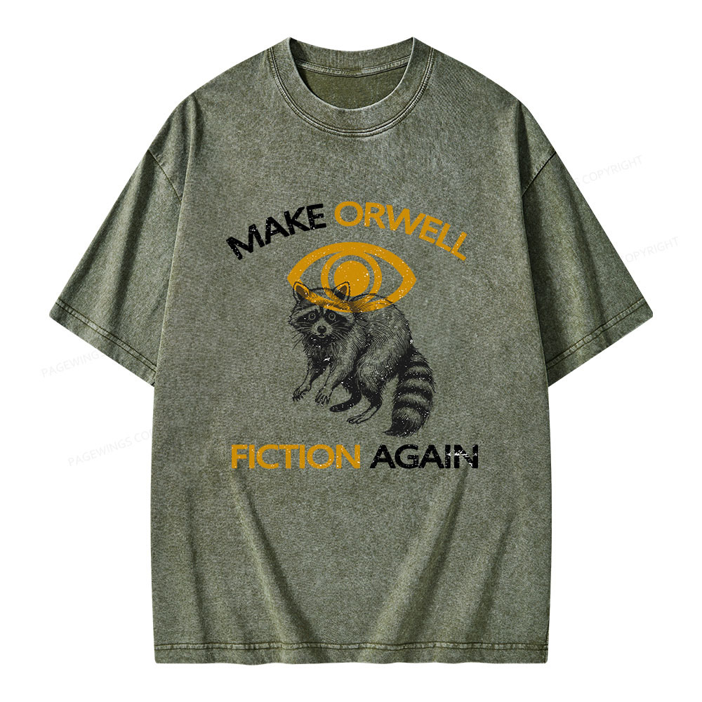 Pagewings Make Orwell Fiction Again Unisex Washed T-shirt