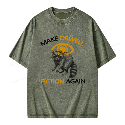 Pagewings Make Orwell Fiction Again Unisex Washed T-shirt