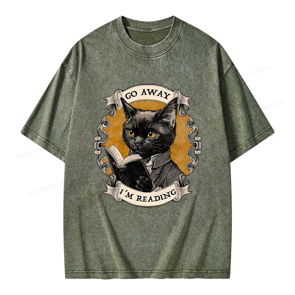 Pagewings Go Away I'm Reading Unisex Washed T-shirt