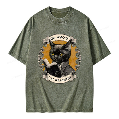 Pagewings Go Away I'm Reading Unisex Washed T-shirt