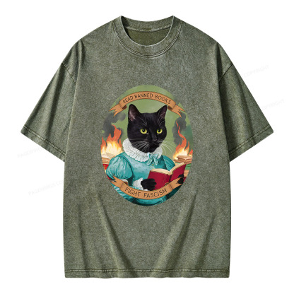Pagewings Read Banned Books Unisex Washed T-shirt