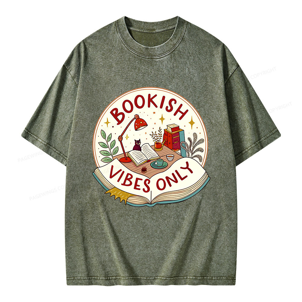 Pagewings Bookish Vibes Only Unisex Washed T-shirt