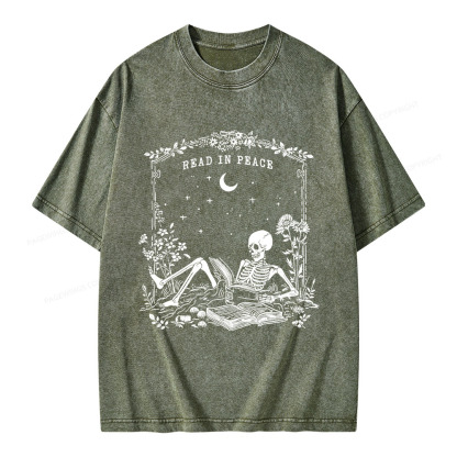 Pagewings Read in Peace Unisex Washed T-shirt