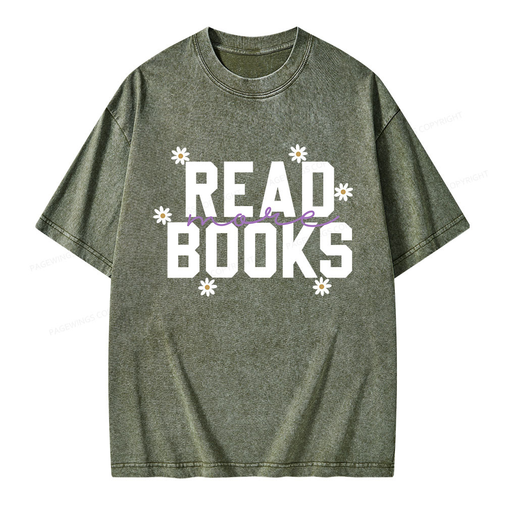Pagewings Read More Books  Unisex Washed T-shirt