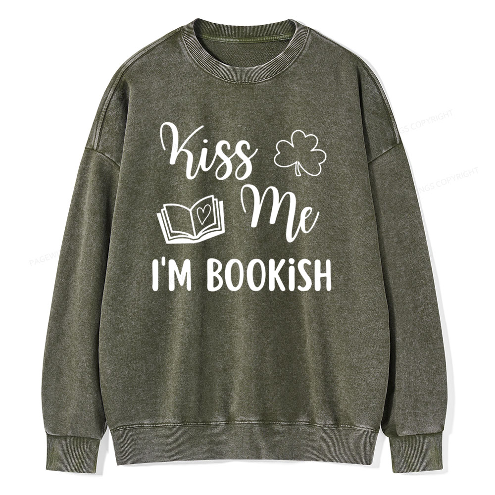 Pagewings Book Funny, Reader Bookworm Librarian Shirt Gift Unisex Washed Sweatshirt