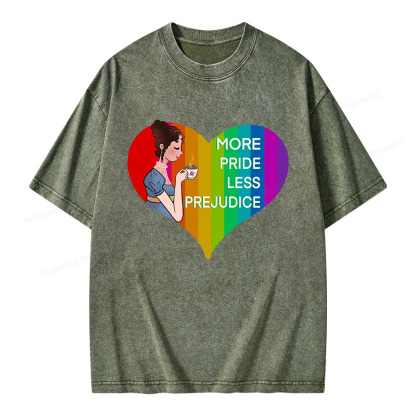 Pagewings More Pride Less Prejudice Unisex Washed T-shirt