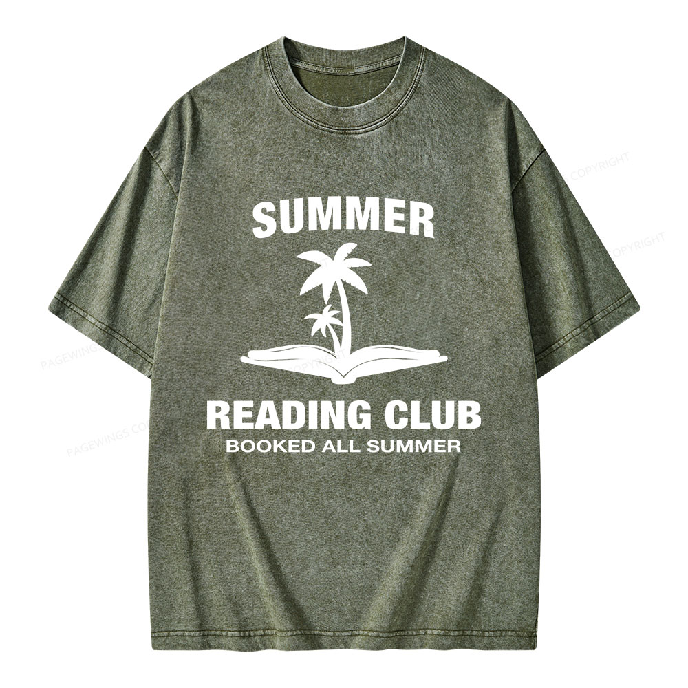 Pagewings Summer Reading Club Unisex Washed T-shirt