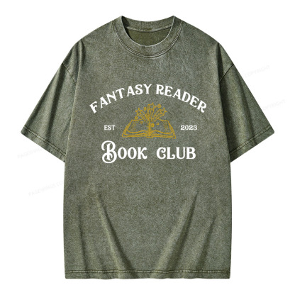 Pagewings Fantasy Reader Book Club Unisex Washed T-shirt