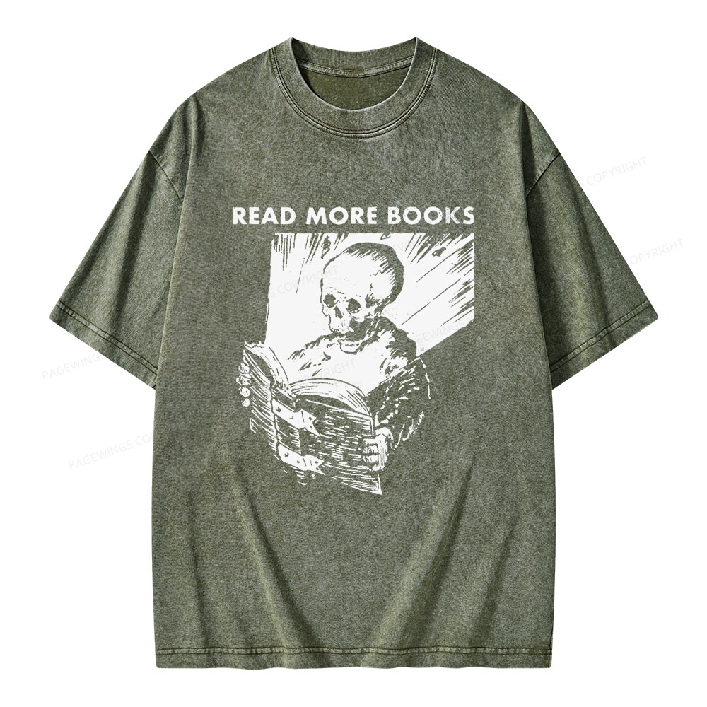 Pagewings Read More Books Unisex Washed T-shirt