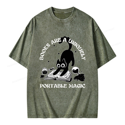 Pagewings Books Are Uniquely Portable Magic Unisex Washed T-shirt