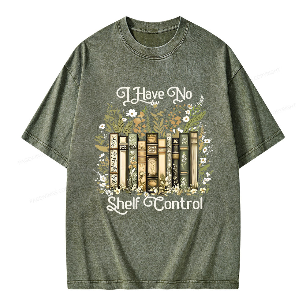 Pagewings I Have No Shelf Control Unisex Washed T-shirt