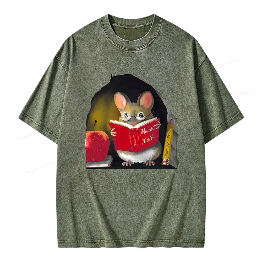 Pagewings Mouse Math Unisex Washed T-shirt