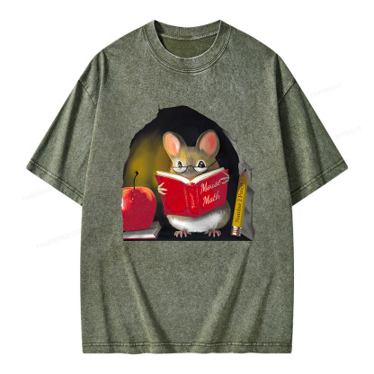 Pagewings Mouse Math Unisex Washed T-shirt