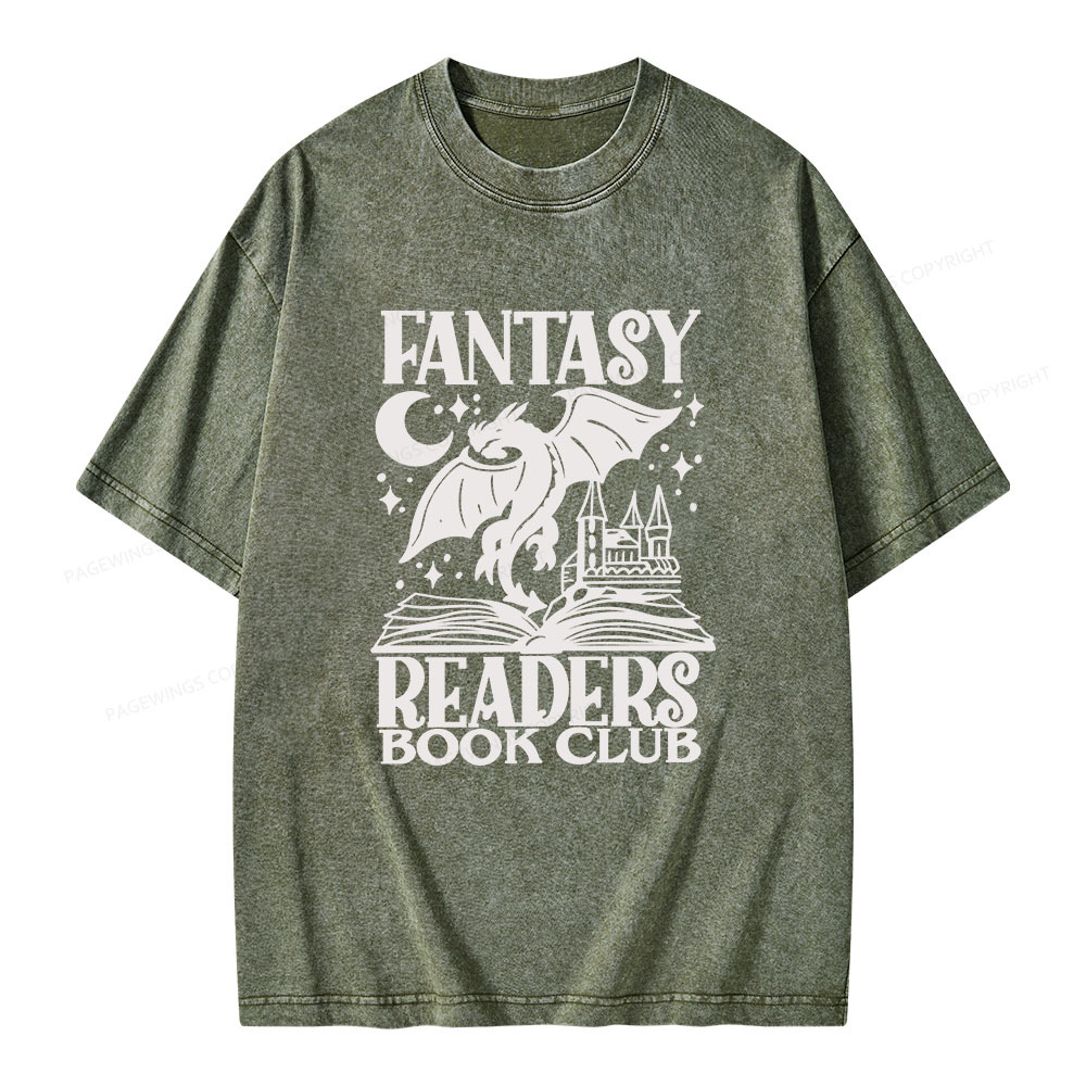 Pagewings Fantasy Readers Book Club Unisex Washed T-shirt
