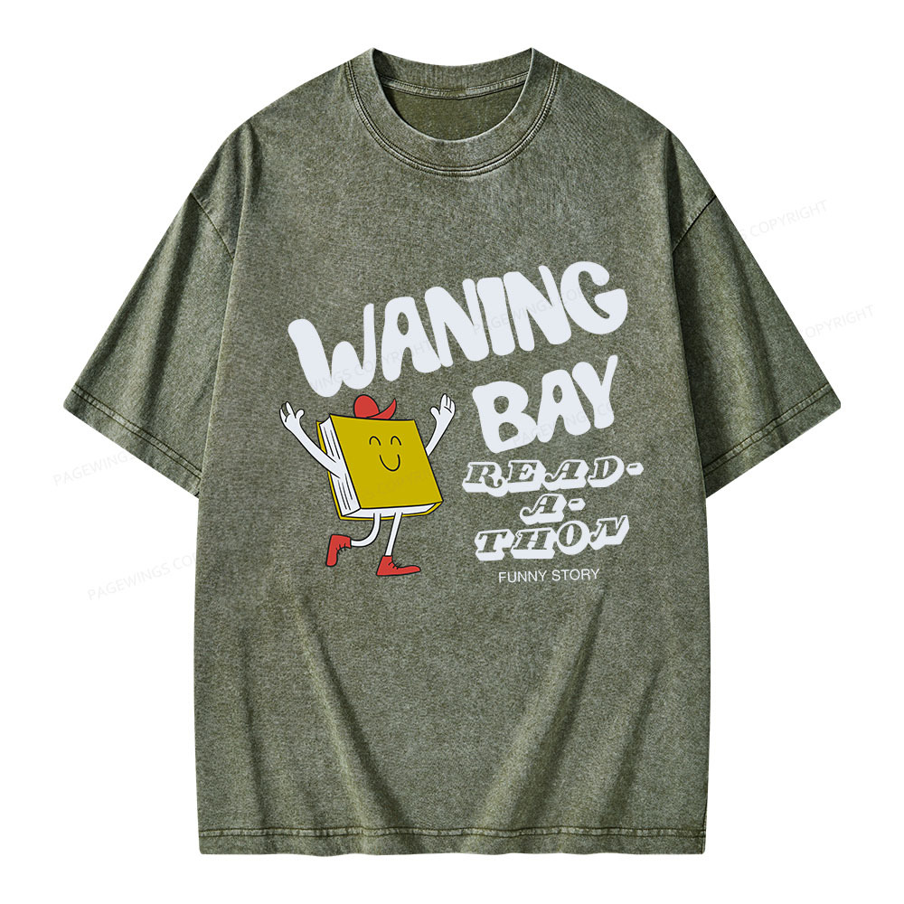 Pagewings Waning Bay Read-A-Thon Funny Story Unisex Washed T-shirt