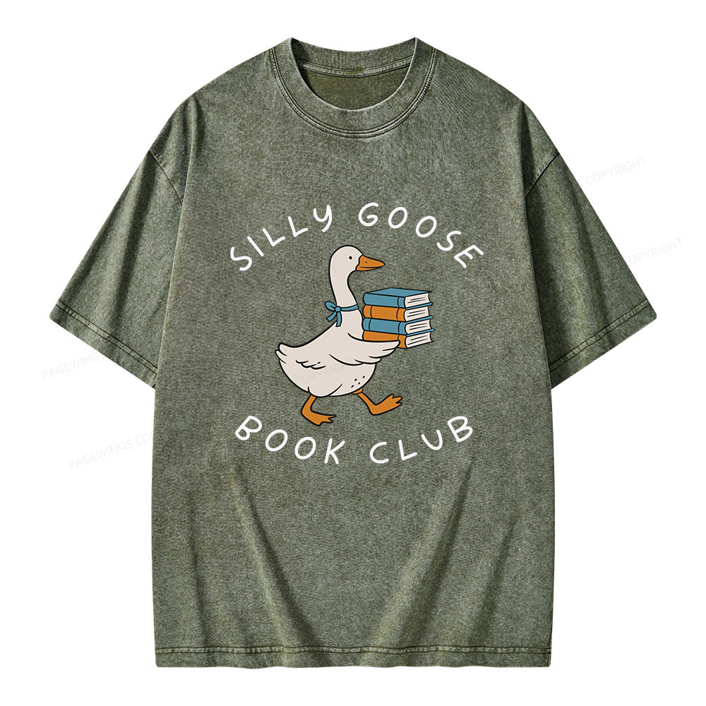 Pagewings Silly Goose Book Club Unisex Washed T-shirt