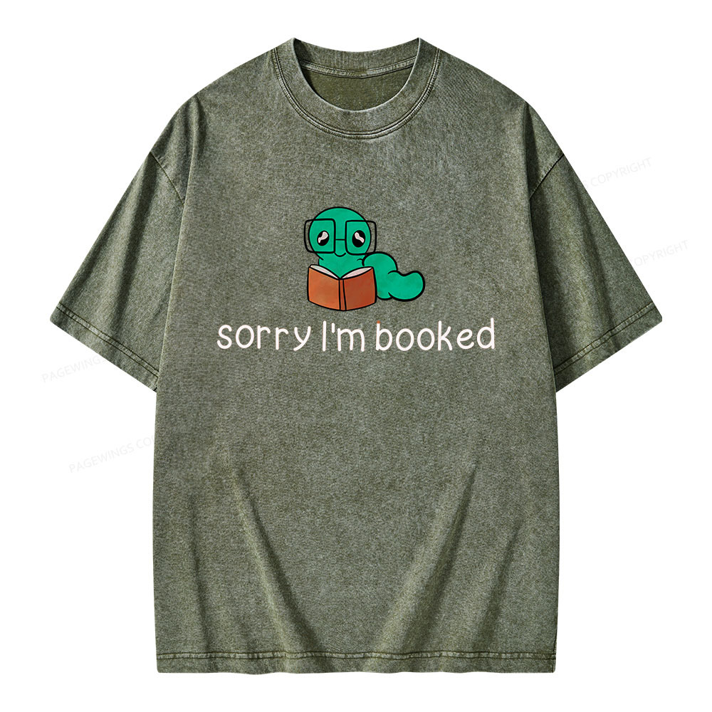 Pagewings Sorry i'm booked Unisex Washed T-shirt