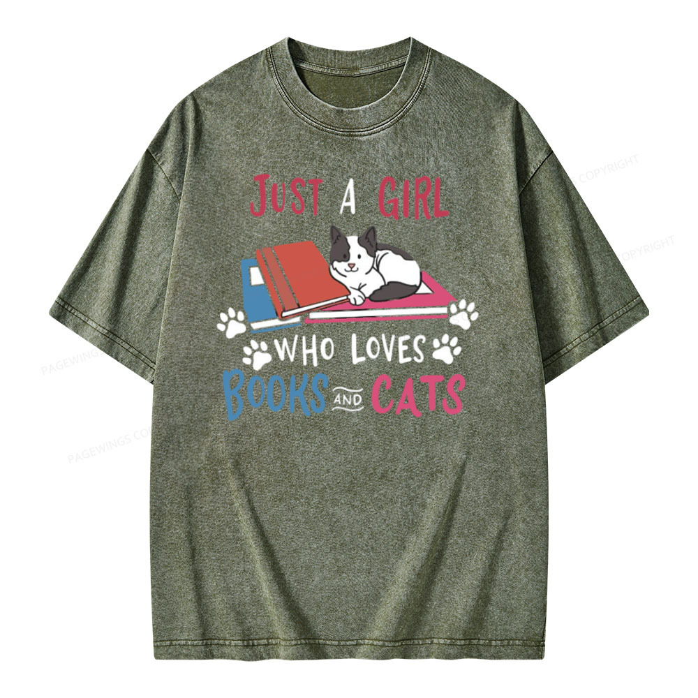 Pagewings Cat Books Book and Cats on Unisex Baseball T-Shirt Unisex Wa