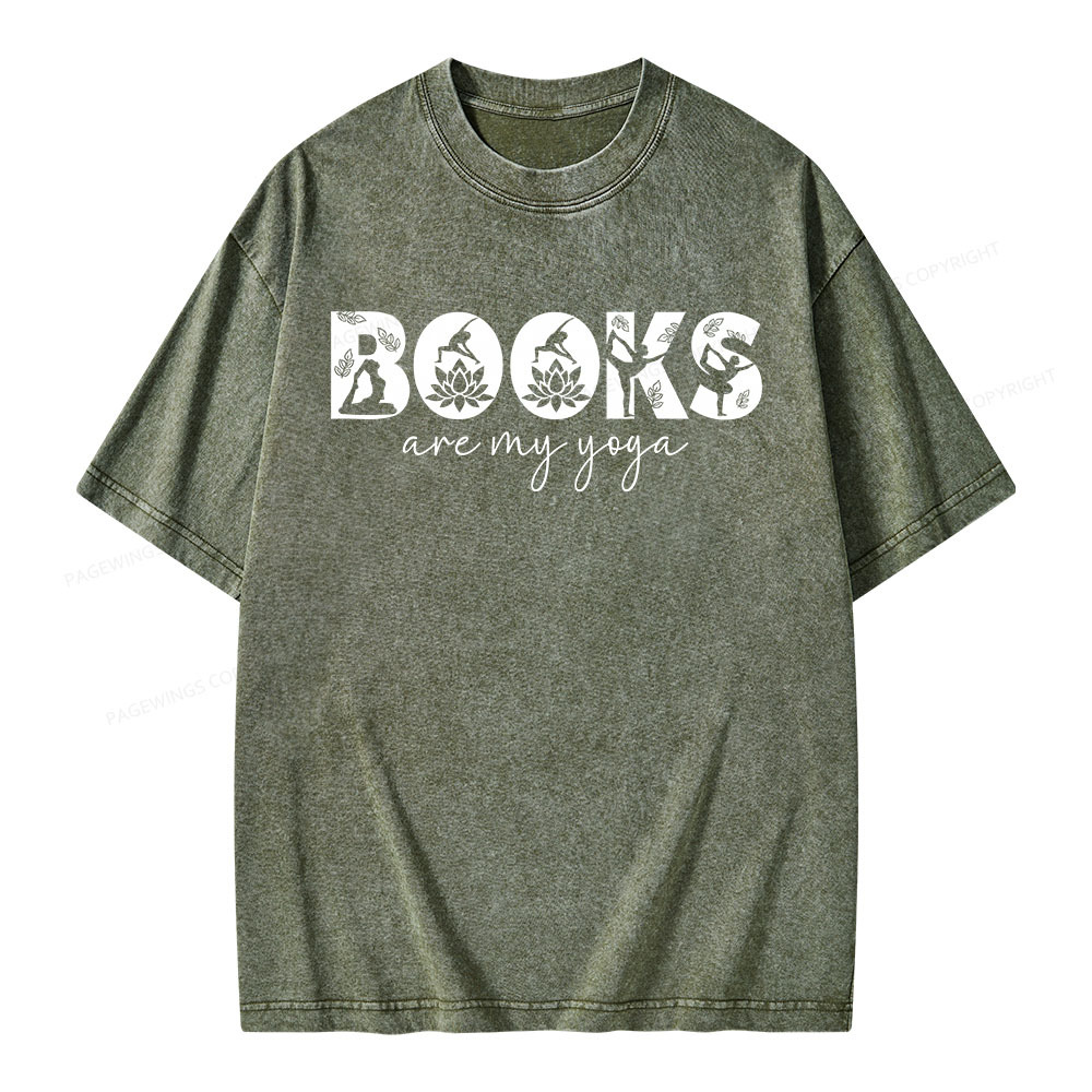 Pagewings Books Are My Yoga Unisex Washed T-shirt