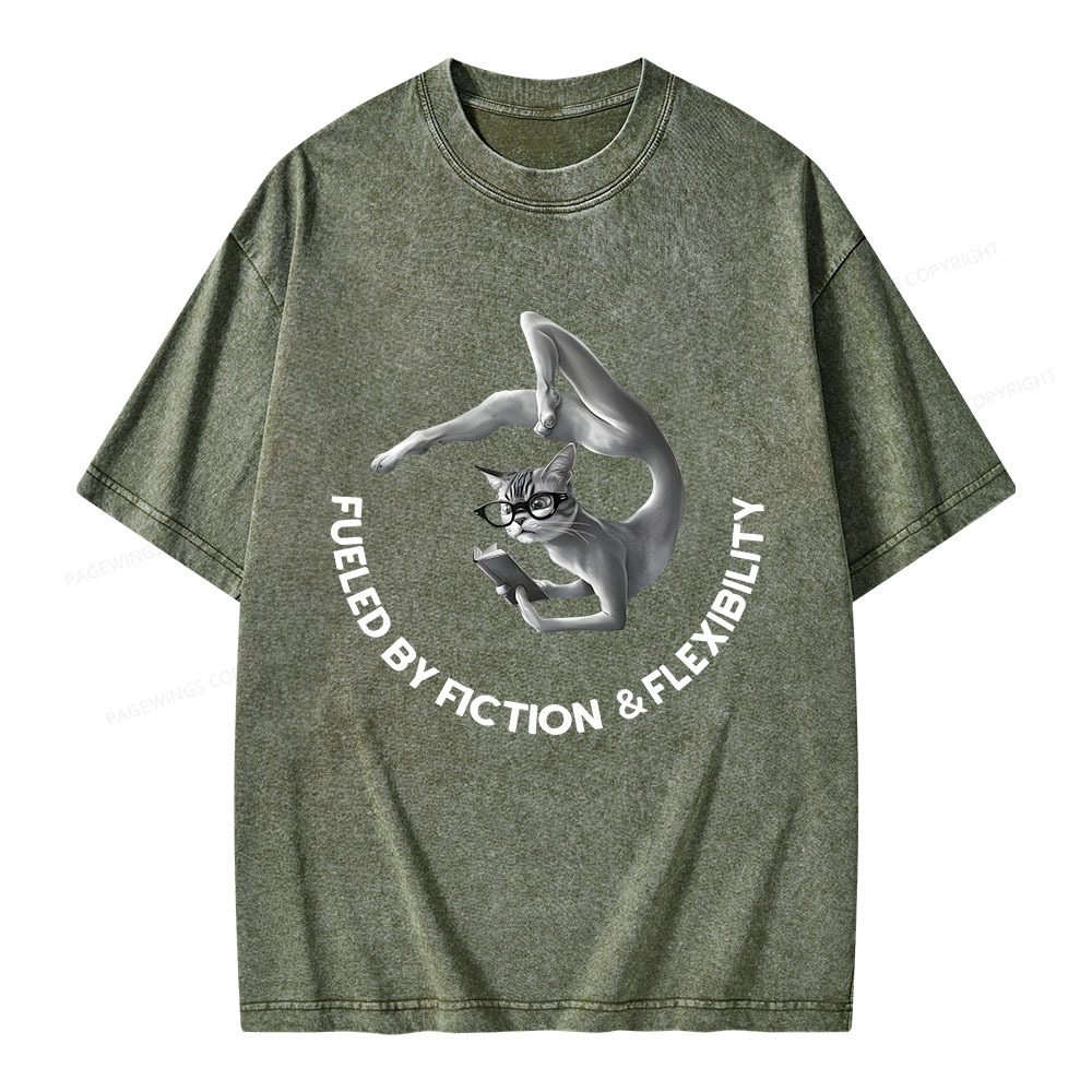 Pagewings Fueled By Fiction Flexibility Unisex Washed T-shirt