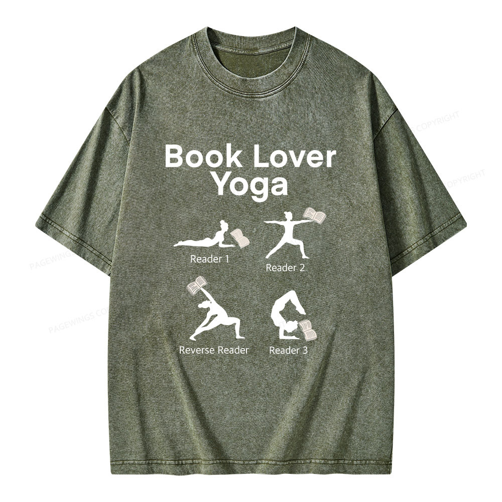 Pagewings Book Lover Yoga Unisex Washed T-shirt
