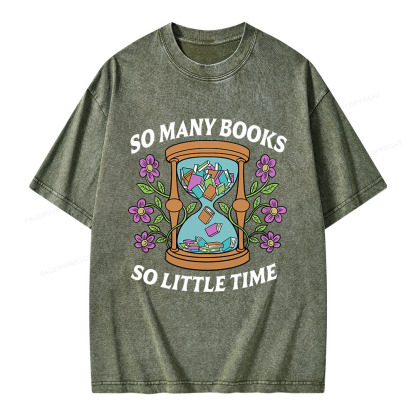 Pagewings So Many Books So Little Time Unisex Washed T-shirt