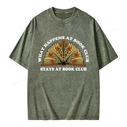Pagewings Stays At Book Club Unisex Washed T-shirt
