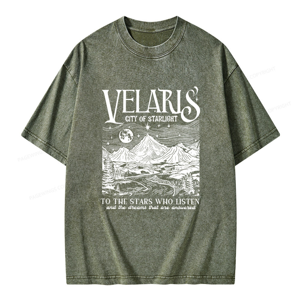 Pagewings Velaris City Of Starlight Acotar Unisex Washed T-shirt